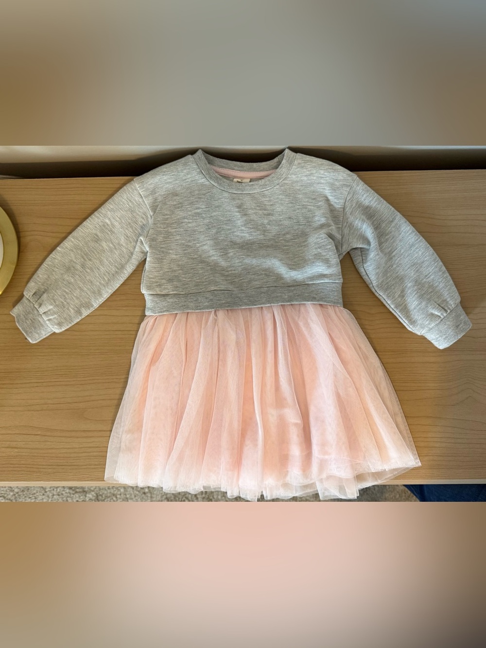 Tucker + Tate Grey Sweatshirt Top with Pink Tulle Skirt